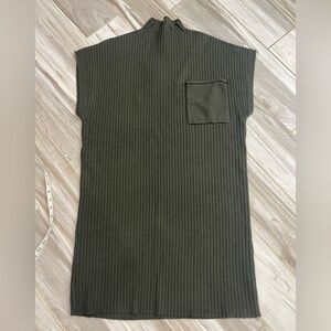 She and sky olive green ribbed sweater dress